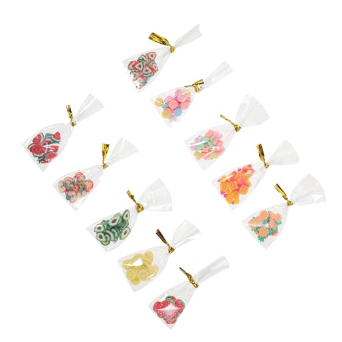 Gatuida 10 Stück Teiliges DIY Mini Lebensmittel Requisiten Lebensechte Puppenhaus Obst und Süßigkeiten Deko Stabile Miniatur Früchte für Foto Requisiten und von Gatuida