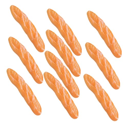 Gatuida 10 Stück Teiliges Mini Baguette Realistische Brotsimulation aus Resin Langlebig Puppenhaus Dekoration Miniatur Deko für Bäckerei Fotorequisiten Wohnaccessoires von Gatuida