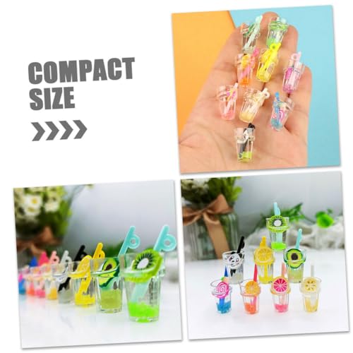 Gatuida 10 Stück Teiliges Mini Haus Getränke Puppenhaus Deko Kunststoff Miniatur Getränke Modelle Bunte Farben Realistische Formen DIY Micro Landschaft Zubehör von Gatuida