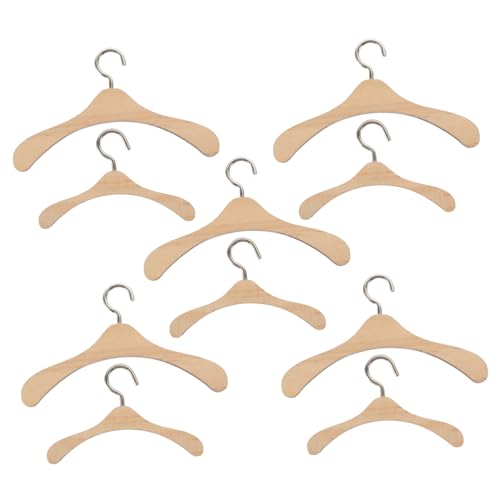 Gatuida 10 Stück Teiliges Mini Holzkleiderbügel für Bjd Puppenkleidung und Hänger Praktische Aufbewahrung für Puppenkleider Ordentlicher Puppenschrank Faltfrei und Langlebig von Gatuida