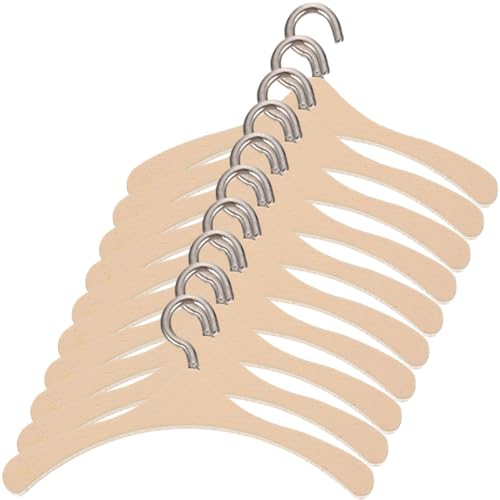 Gatuida 10 Stück Teiliges Mini Puppen Kleiderbügel aus Holz Realistische Puppenkleider Aufhänger für Puppenhaus Dekoration für Rollenspiele von Gatuida
