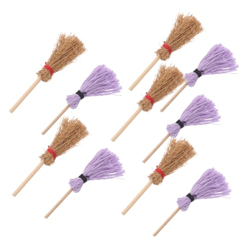 Gatuida 10 Stück Teiliges Mini Putzset mit Besen und Mop Realistische Miniatur Haushaltsreinigung für Puppenhaus Dekoration Detailgetreu Gestaltet für Sammler und Bastler von Gatuida