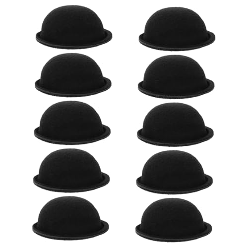 Gatuida 10 Stück Teiliges Mini Top Hüte Schwarz Kleine Puppenhüte DIY Basteln Haaraccessoire Miniatur Hut für Schneemann Kostüm Dekoration Party Zubehör von Gatuida