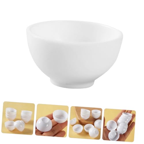 Gatuida 10 Stück Teiliges Miniatur Puppenhaus Geschirr Realistische Kleine Weiße Schalen Detailreiche Kunststoff Mini Schüssel Geeignet für Puppenhaus Dekoration und Mikro Szene Zubehör von Gatuida