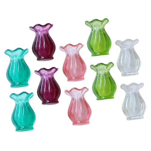 Gatuida 10 Stück Teiliges Miniatur dekorative Vase für Puppenhaus Tisch Micro Landschaft Kleine Wohnaccessoires Leicht und Langlebig Geeignet für Kleine Haus Desktop Dekoration von Gatuida