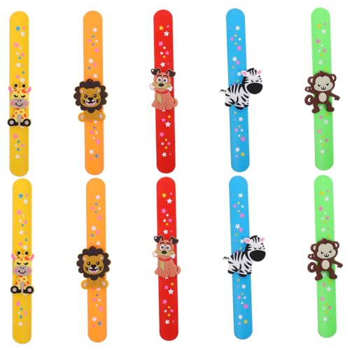 Gatuida 10 Stück Teiliges Slap Armbänder aus Weichem Silikon mit Niedlichen Cartoon Tieren Verstellbar und Langlebig als Partygeschenke für Kleinkinder Gatuida 10 Stück Teiliges Slap Armbänder aus Weichem Silikon mit Niedlichen Cartoon Tieren Verstellbar und Langlebig als Partygeschenke für Kleinkinder von Gatuida