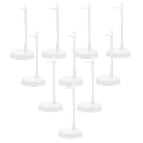 Gatuida 10 Stück Weiße Mini Puppenständer aus Stabile Figurenhalter für Spielfiguren und Puppen Tragbare Displayständer für Kinderzimmer rutschfeste Doll Display Stands von Gatuida