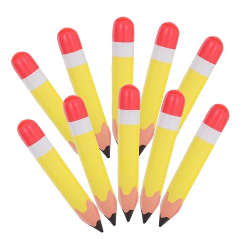 Gatuida 10 Stück aufblasbarer Bleistift Dekorationen hoch klein Party Bleistifte für fotohintergrund lustiges silvester Garten-Deko Bleistift- aufblasbare Stütze PVC Yellow von Gatuida