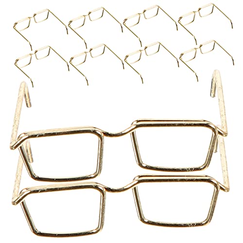 Gatuida 10 Teiliges Mini Puppenbrillen aus Metall ohne Gläser Linsenlose Runde und Eckige Rahmen Leichte Dekorative Brillen für Puppenkostüme und Spielzeugzubehör von Gatuida