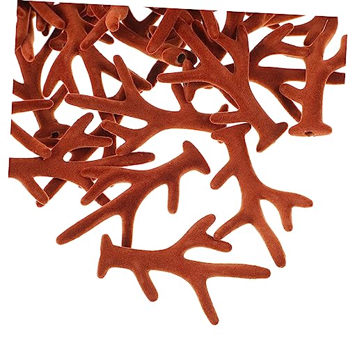 Gatuida 100 Stück Beflockte Hirschgeweihe Deko Rentiergeweihe für Haarspangen und Stirnbänder Realistische DIY Bastelaccessoires für Karneval Party Festival und Kostüme von Gatuida