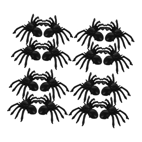 Gatuida 100 Stück Halloween Spinnen Deko Realistische Mini Spinnen aus Kunststoff Schwarze für Halloween Partys und Dekorationen Leicht und Tragbar von Gatuida