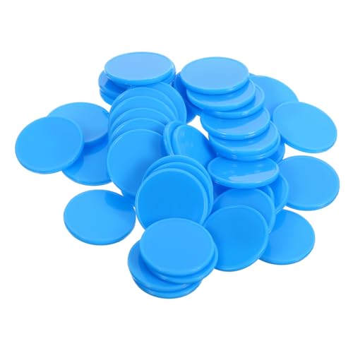 Gatuida 100 Stück Leere Spielchips Zählspielzähler Lernscheiben Farblernspiele Kinderspiele Zähler Vorschulchips Nummerierte Kleine Kindergartenwürfel Sicherheitsspielchip Blaue von Gatuida