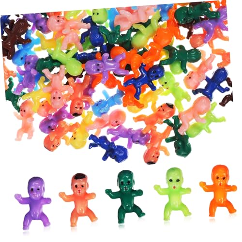 Gatuida 100 Stück Mini Kunststoff Babyfiguren in Verschiedenen Posen Niedliche Kleine Puppen für Shower Deko Kuchenaufsatz und Mitgebsel bei Babyparty Vielseitiges Partyspiel Zubehör von Gatuida