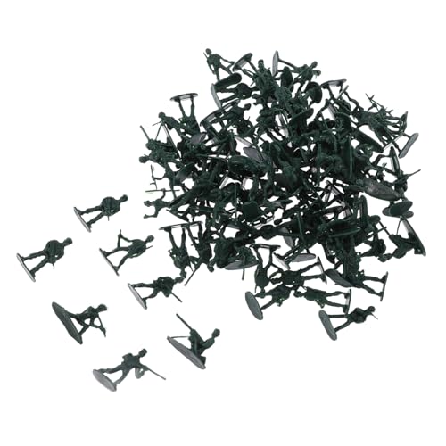 Gatuida 100 Stück Mini Soldaten Figuren Militärische Miniaturmodelle Armee Spielfiguren Kunststoff für Sandtisch Dekoration und Rollenspiele Leicht Kompakt Bruchfest Grün von Gatuida
