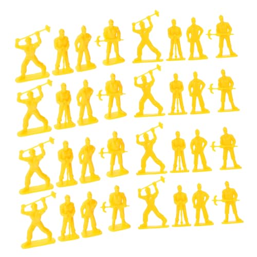 Gatuida 100 Stück Miniatur Arbeiter Figuren Realistische Simulation Bauarbeiter Modelle aus Robustem Kunststoff für Sandtisch Dekoration und Kreative Desktop Accessoires von Gatuida