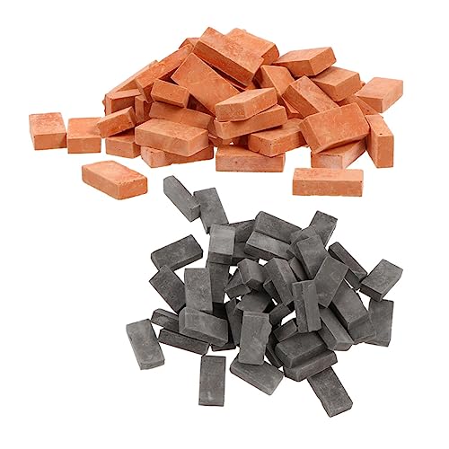 Gatuida 100 Stück Teiliges Miniatur Ziegelsteine aus Hochwertigem Realistische Modellbau Mauersteine für DIY Puppenhaus Sandtisch und Mikro Je Rote Blaue Langlebig und Bruchsicher von Gatuida