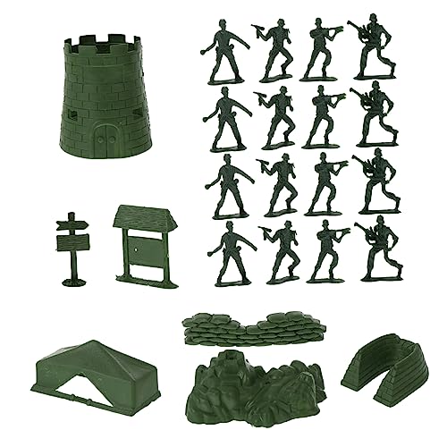 Gatuida 100 Stück Teiliges Soldaten Spielset aus Robustem Kunststoff Militärgrün Kindgerechte Figuren für Kooperatives Kreativitätsförderung und Desktop Dekoration von Gatuida
