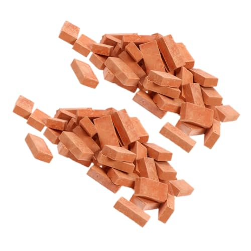 Gatuida 100 Stück simulierter Ziegel Landschaftsbau Miniatur Quadrate Wand winzig Pflanzen Mini-Gartenziegel Ziegel mini Mauerziegelmodell Ziegel-Modell Mikro-Landschaftsziegelmodell Ton von Gatuida
