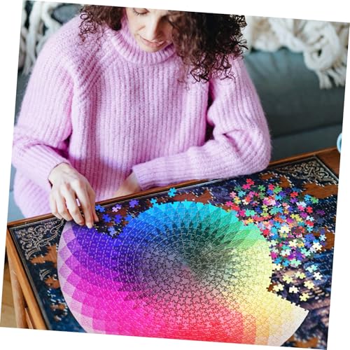 Gatuida 1000 Stück Farbenfrohes Farbverlauf Puzzle aus Papier für Erwachsene Anspruchsvolles Regenbogen Jigsaw mit Sicherem Präzisem Schnitt Langlebig Kreatives Geschenk oder Dekoration von Gatuida