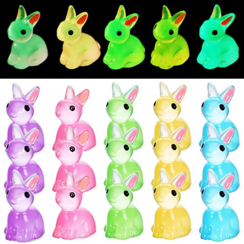 Gatuida 100Stücke Leuchtende Mini Hasenfiguren Kunstharz Dekoration für Landschaften Vielseitige Hasenornamente Bunten Farben für und Partys Gatuida 100Stücke Leuchtende Mini Hasenfiguren Kunstharz Dekoration für Landschaften Vielseitige Hasenornamente Bunten Farben für und Partys von Gatuida