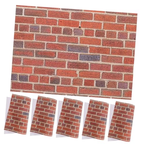 Gatuida 12 Blatt Puppenhaus Tapete Selbstklebende Backsteinoptik Wandverkleidung Realistische Ziegelmauer Textur Für DIY Puppenhaus Dekoration von Gatuida
