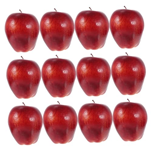Gatuida 12 Stück Künstliche Rote Äpfel Realistische Obst Modelle für Fotografie und Dekoration als Requisiten für und Wohnraumgestaltung von Gatuida
