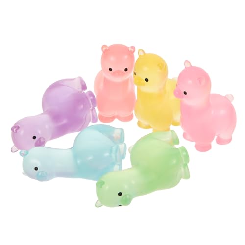Gatuida 12 Stück Leuchtende Alpaka Ornamente Miniatur Alpaka Puppenhaus Alpaka Miniatur Bauernhaus Tierfiguren Leuchtende Alpakas Mini Tiere Realistische Alpaka Dekorationen von Gatuida