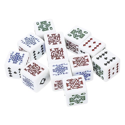 Gatuida 12 Stücke Weiß Poker Würfel Set Chips Tragbare Acryl Poker Würfel Spiel Für Party von Gatuida
