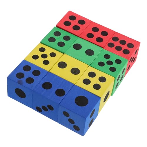 Gatuida 12 Stück Teiliges Bunte Schaumstoffwürfel für Leicht und Sicher Farbenfrohe Würfel für Lernspiele und Partys für Junge und Klassenräume von Gatuida