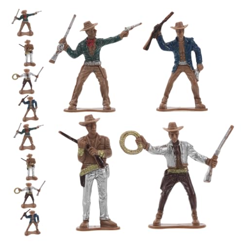 Gatuida 12 Stück Teiliges Cowboy Figuren aus Robustem Kunststoff Pädagogische Western Cowboy Spielfiguren für Interaktives Lernspielzeug zur Kulturellen Frühförderung Vielseitig für von Gatuida