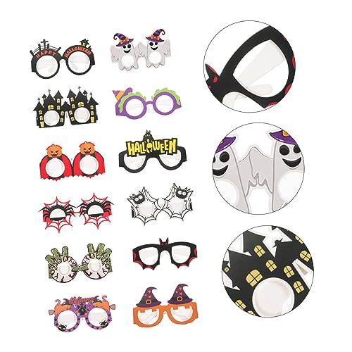Gatuida 12 Stück Teiliges Halloween Party Brillen Papier Witzige Foto Requisiten mit Gruseligen Motiven Leichte Festival Brillen für Erwachsene Originelle Kostüm Accessoires von Gatuida