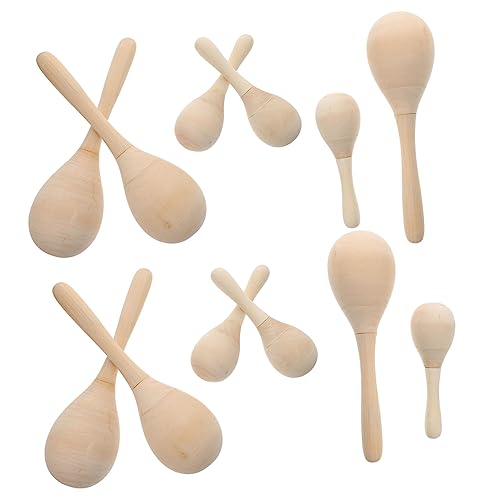 Gatuida 12 Stück Teiliges Holz Maracas für Leichthändige DIY Musikinstrumente zum Bemalen Handliche Rasseln für Musikunterricht Fördert Hand Augen Koordination und Kreative Gestaltung von Gatuida