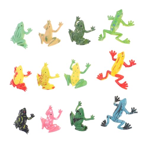 Gatuida 12 Stück Teiliges Kleine Froschfiguren aus Kunststoff Realistische Tiermodelle Detailgetreu für Lernspielzeug Geschenkidee für Fans und Dekoration von Gatuida