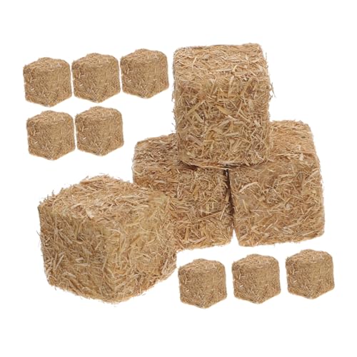 Gatuida 12 Stück Teiliges Mini Heuhaufen aus Natürliche Miniatur Strohballen Dekoration für Puppenhäuser Sandtischmodellbau Farm Dioramen Lebendige Farbgestaltung DIY Landschaftsdeko von Gatuida