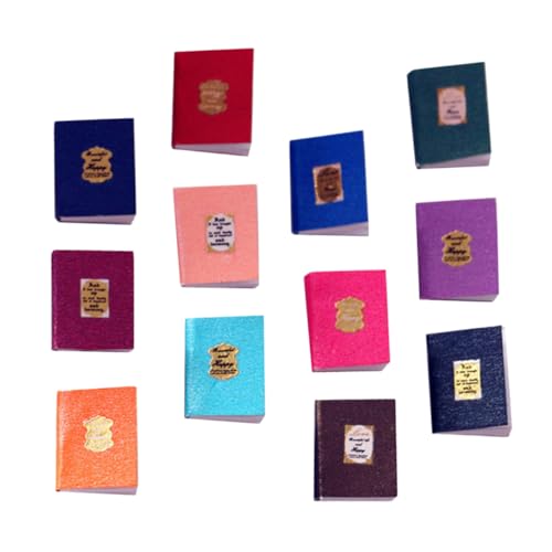 Gatuida 12 Stück Teiliges Miniatur Buch Buntes Mini Notizbuch Ornament Puppenhaus Dekoration DIY Zubehör für Miniaturhäuser und Kreative Bastelprojekte von Gatuida