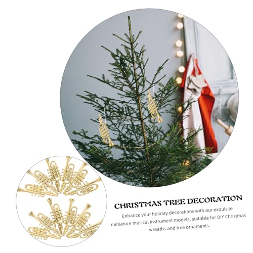 Gatuida 12 Stück Teiliges Miniatur Kunststoff Blasinstrumente Weihnachtsbaumschmuck Retro Design Langlebig Vielseitig für DIY Weihnachtsbaum und Festliche Dekoration von Gatuida