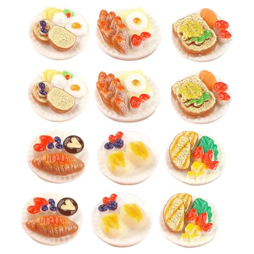 Gatuida 12 Stück Teiliges Miniatur Lebensmittel aus Resin Bunte Mini Dessert Modelle Lebensechte Puppenhaus Snacks Dekorativ für Miniaturküche Puppenzubehör DIY Basteln und Sammlerstücke von Gatuida