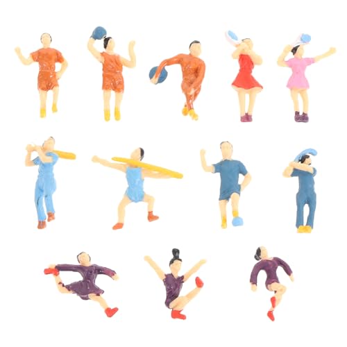 Gatuida 12 Stück Teiliges Miniatur Menschen Figuren Bemalt Wetterfest Vielseitig für Sandtisch Modellbau Miniaturgärten Schulprojekte und Dekoration von Gatuida