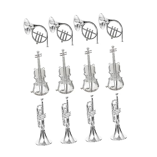 Gatuida 12 Stück Teiliges Miniatur Musikinstrumente Weihnachtsbaum Deko Silber Violine Horn Trompete Weihnachtskranz DIY Zubehör für Baum Fenster Party Gatuida 12 Stück Teiliges Miniatur Musikinstrumente Weihnachtsbaum Deko Silber Violine Horn Trompete Weihnachtskranz DIY Zubehör für Baum Fenster Party von Gatuida