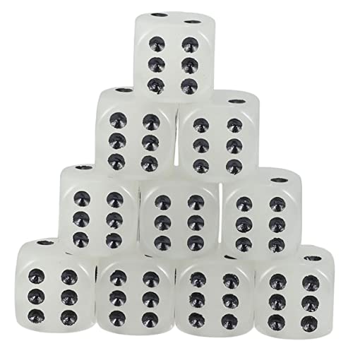 Gatuida 12 Stück Teiliges Nachtleuchtende Seitige Würfel mit Schwarzer Punktdekoration Langlebige Spielwürfel für Party Dekoration und Spiele Leuchten Stunden im Dunkeln von Gatuida