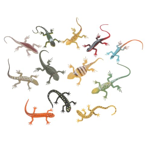 Gatuida 12 Stück Teiliges Realistisch Bemaltes Echsen Farbige Simulation Gecko Figuren Vielseitig als Lernspielzeug Partydeko Halloween Requisite und Wohnaccessoire Geeignet von Gatuida