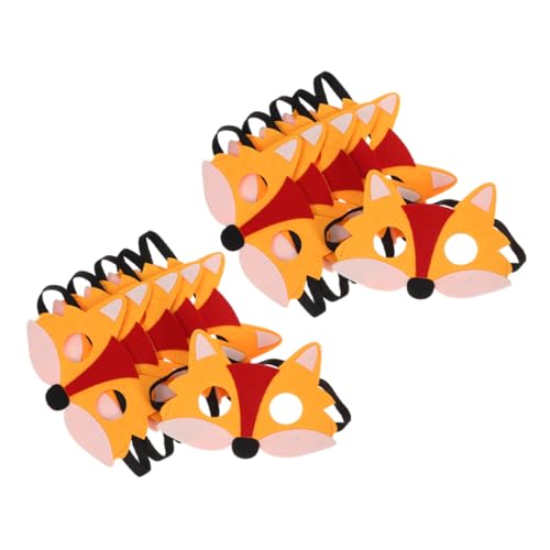 Gatuida 12 Stück Teiliges Tierkostüm Masken aus Filz Flexible Realistische Fuchs Halbgesicht Masken für Erwachsene Wiederverwendbar für Halloween Cosplay Tierparty und Rollenspiele von Gatuida