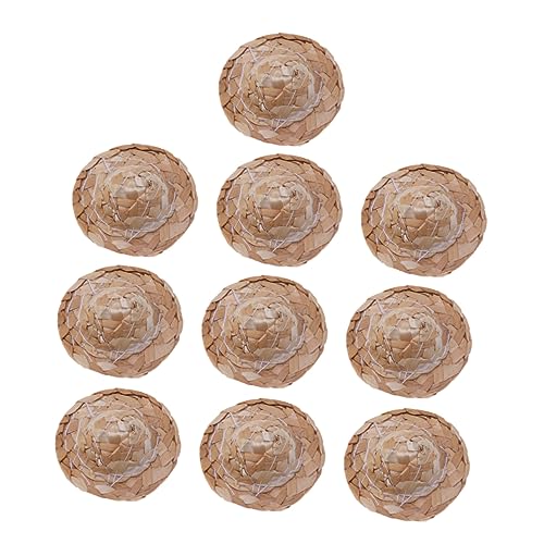 Gatuida 12 Stück geflochtene Strohhüte Puppe Mini-Strohhüte zum Basteln Mini-Hut Herstellung klein bastelset bastelmaterial für Hand handgefertigter Strohhut Bambus von Gatuida