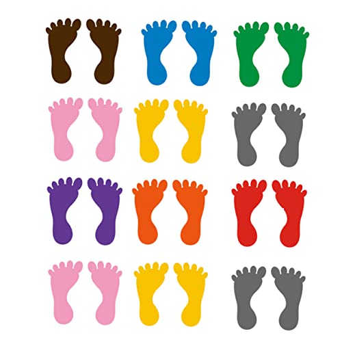 Gatuida 12Paare PVC Aufkleber für Kindergarten Bodenaufkleber zur Dekoration Selbstklebende Fußabdrücke für Orte rutschfest und Langlebig von Gatuida