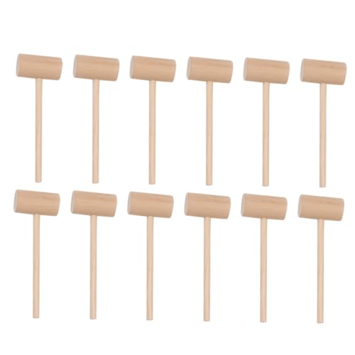 Gatuida 12Stücke Mini Holzhammer für Sicheres Lernspielzeug Massivem Holz für Kreative Bastelprojekte und Spielerisches Lernen von Gatuida