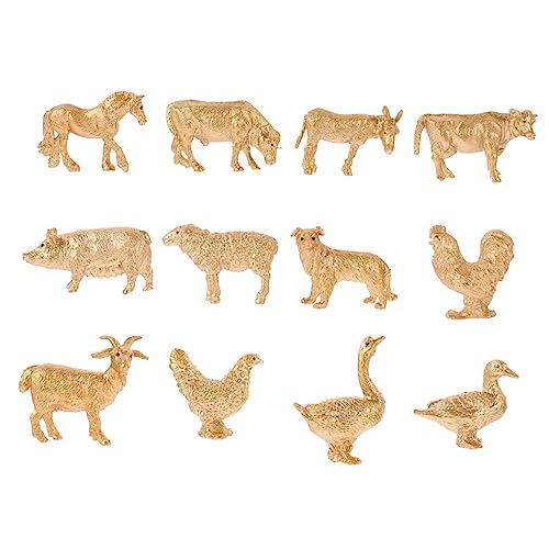 Gatuida 12Stücke Miniatur Goldene Bauernhof Tiere Figuren Realistische Nutztiere für Fantasie Dekoration für Partys und Zuhause Gatuida 12Stücke Miniatur Goldene Bauernhof Tiere Figuren Realistische Nutztiere für Fantasie Dekoration für Partys und Zuhause von Gatuida