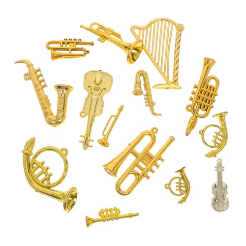 Gatuida 14 Stück Teiliges Acryl Mini Musikinstrumente Set Realistische Miniatur Weihnachtsbaum Dekoration Leichte DIY Anhänger für Party und Vielseitiger Christbaumschmuck von Gatuida