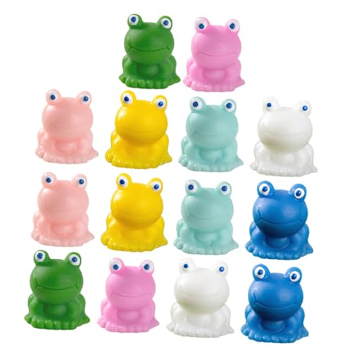 Gatuida 14 Stück Teiliges Miniatur Frosch Figuren aus Langlebigem Harz Realistische Niedliche Gartendeko für Puppenhaus Mikro Landschaft Vielseitige Mini Frosch Figuren in Farben von Gatuida