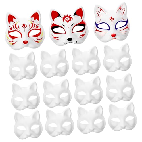 Gatuida 15 Stück Diy Malbare Katzenmaske Leere für Maskerade und Geburtstagsfeiern Kreatives Basteln mit Freunden und Familie Fördert Emotionale Bindung und Handfertigkeit von Gatuida