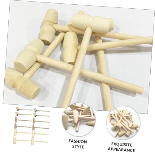 Gatuida 15 Stück Teiliges Holzhammer Mini Mallets Leichtes Holzspielzeug für Jungen Mädchen DIY Kreativ Kindergarten Klein Handlich Langlebig von Gatuida